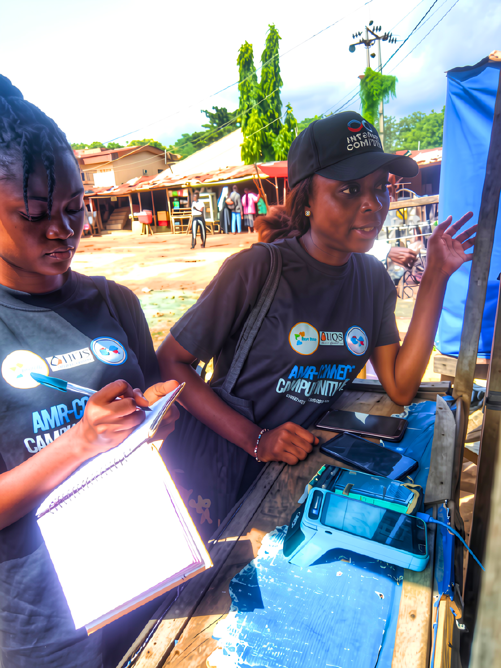 Students participating in AMR-Connect Campus Initiative field activities